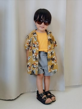 「DAISO（DAISO）の110円（サングラス、ブラウン系）」を使った、REIさん（キッズ・110cm）の秋コーディネート