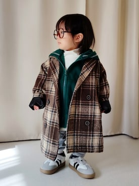「アイテム（ファッション雑貨）」を使った、REIさん（キッズ・70cm）の冬コーディネート