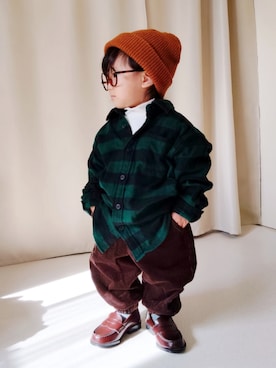 「アイテム（ソックス/靴下）」を使った、REIさん（キッズ・70cm）の秋コーディネート