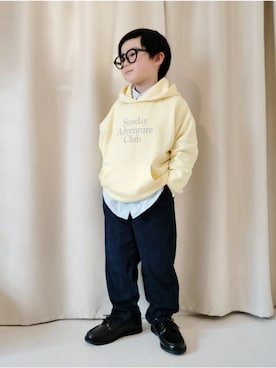 「UNIQLO（ユニクロ）のcolor:09BLACK（サングラス、ブラック系）」を使った、REIさん（キッズ・110cm）の春コーディネート