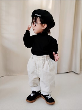 「アイテム（メガネ）」を使った、REIさん（キッズ・70cm）の冬コーディネート