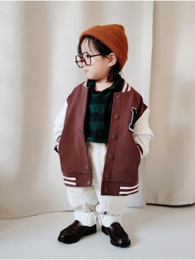 「アイテム（ファッション雑貨）」を使った、REIさん（キッズ・70cm）の冬コーディネート