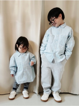 「UNIQLO（ユニクロ）のcolor:37BROWN（サングラス、ブラウン系）」を使った、REIさん（キッズ・110cm）の春コーディネート