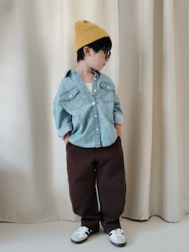 「アイテム（タンクトップ）」を使った、REIさん（キッズ・110cm）の秋コーディネート