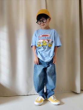 「GLOBAL WORK（グローバルワーク）のアイテム（ニットキャップ/ビーニー）」を使った、REIさん（キッズ・110cm）の秋コーディネート