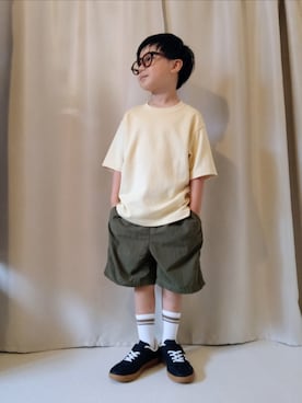 「UNIQLO（ユニクロ）のcolor:37BROWN（サングラス、ブラウン系）」を使った、REIさん（キッズ・80cm）の夏コーディネート