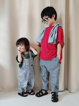 「アイテム（オールインワン・サロペット）」を使った、REIさん（キッズ・110cm）の秋コーディネート