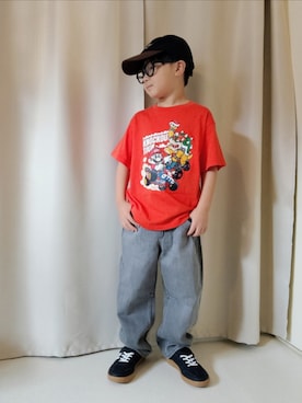 「アイテム（デニムパンツ）」を使った、REIさん（キッズ・110cm）の秋コーディネート