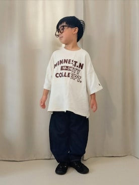 「UNIQLO（ユニクロ）のcolor:37BROWN（サングラス、ブラウン系）」を使った、REIさん（キッズ・80cm）の夏コーディネート