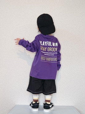 「アイテム（キャップ）」を使った、REIさん（キッズ・90cm）の秋コーディネート