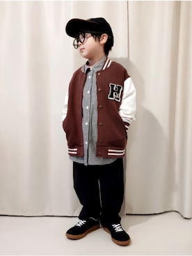 「アイテム（スニーカー）」を使った、REIさん（キッズ・110cm）の冬コーディネート