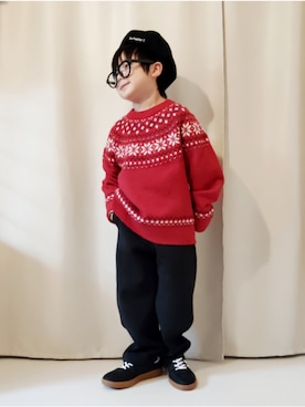 「アイテム（ニット/セーター）」を使った、REIさん（キッズ・110cm）の冬コーディネート
