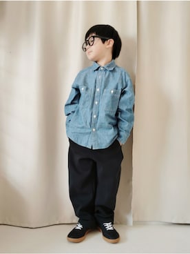 「UNIQLO（ユニクロ）のcolor:09BLACK（サングラス、ブラック系）」を使った、REIさん（キッズ・110cm）の春コーディネート