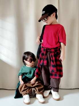 「アイテム（トップス）」を使った、REIさん（キッズ・110cm）の秋コーディネート