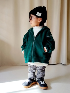 「アイテム（ファッション雑貨）」を使った、REIさん（キッズ・70cm）の冬コーディネート