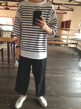 「MoonStar（ムーンスター）のMOONSTAR/810s/ムーンスター/エイトテンス KITCHE/キッチェ（スニーカー）」を使った、masato1199さん（メンズ・175cm）の夏コーディネート