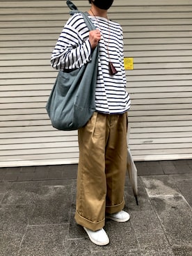 「MoonStar（ムーンスター）のMOONSTAR/810s/ムーンスター/エイトテンス KITCHE/キッチェ（スニーカー）」を使った、masato1199さん（メンズ・175cm）の夏コーディネート