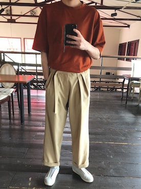 「MoonStar（ムーンスター）のMOONSTAR/810s/ムーンスター/エイトテンス KITCHE/キッチェ（スニーカー）」を使った、masato1199さん（メンズ・175cm）の夏コーディネート