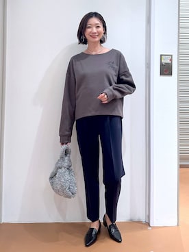 「Elura（エルーラ）のアイテム（ローファー）」を使った、nami(Elura/ヤエチカ）さん（レディース・169cm）の秋コーディネート