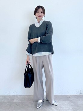 「Elura（エルーラ）のアイテム（ローファー）」を使った、nami(Elura/ヤエチカ）さん（レディース・169cm）の秋コーディネート