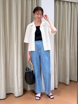 「アイテム（その他アウター、ホワイト系）」を使った、nami(Elura/ヤエチカ）さん（レディース・169cm）の夏コーディネート