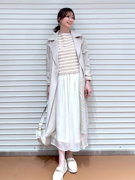 「着痩せ」｜「アイテム（トレンチコート）」を使った、nami(Elura/ヤエチカ）さん（レディース・169cm）の冬コーディネート