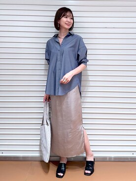 「LOWRYS FARM（ローリーズファーム）のチェーンネックレス　976398（ネックレス）」を使った、nami(Elura/ヤエチカ）さん（レディース・169cm）の夏コーディネート