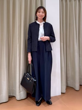 「アイテム（スラックス）」を使った、nami(Elura/ヤエチカ）さん（レディース・169cm・40代）の冬コーディネート