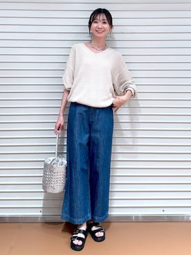 「LOWRYS FARM（ローリーズファーム）のチェーンネックレス　976398（ネックレス）」を使った、nami(Elura/ヤエチカ）さん（レディース・169cm）の春コーディネート