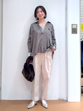 「Elura（エルーラ）のアイテム（ローファー）」を使った、nami(Elura/ヤエチカ）さん（レディース・169cm）の秋コーディネート