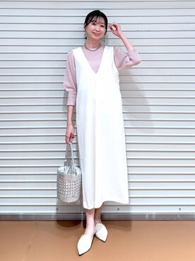 「LOWRYS FARM（ローリーズファーム）のチェーンネックレス　976398（ネックレス）」を使った、nami(Elura/ヤエチカ）さん（レディース・169cm）の春コーディネート