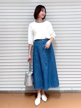 「LOWRYS FARM（ローリーズファーム）のチェーンネックレス　976398（ネックレス）」を使った、nami(Elura/ヤエチカ）さん（レディース・169cm）の夏コーディネート