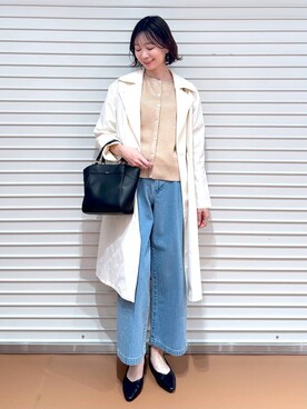 「着痩せ」｜「アイテム（トレンチコート）」を使った、nami(Elura/ヤエチカ）さん（レディース・169cm）の春コーディネート