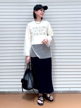 「LOWRYS FARM（ローリーズファーム）のチェーンネックレス　976398（ネックレス）」を使った、nami(Elura/ヤエチカ）さん（レディース・169cm）の春コーディネート