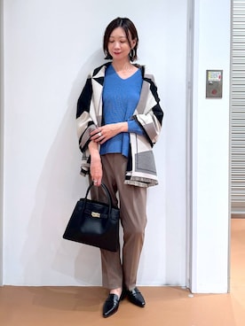 「Elura（エルーラ）のアイテム（ローファー）」を使った、nami(Elura/ヤエチカ）さん（レディース・169cm）の秋コーディネート
