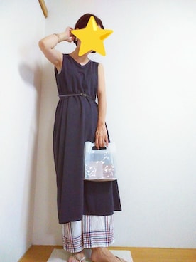「Simplicite（サンプリシテ）のアイテム（ワンピース/ドレス）」を使った、sunaaa1417さん（レディース・162cm）の夏コーディネート