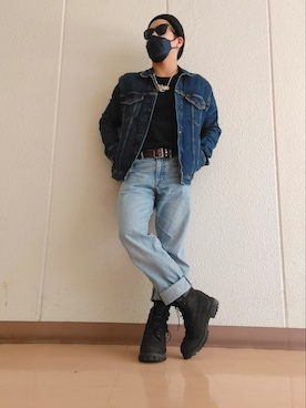 「ロールアップ」｜「アイテム（ニットキャップ/ビーニー）」を使った、K.Kさん（メンズ・163cm）の春コーディネート