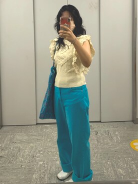 「ZARA（ザラ）のアイテム（タンクトップ、ベージュ系）」を使った、higueriさん（レディース）の夏コーディネート