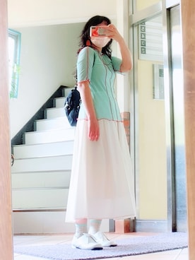「JEANASIS（ジーナシス）のアイテム（その他シューズ）」を使った、higueriさん（レディース・152cm）の夏コーディネート