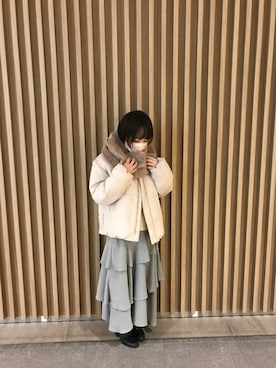 「moment+」｜「アイテム（ジャケット/アウター）」を使った、myu さん（レディース・153cm）の冬コーディネート