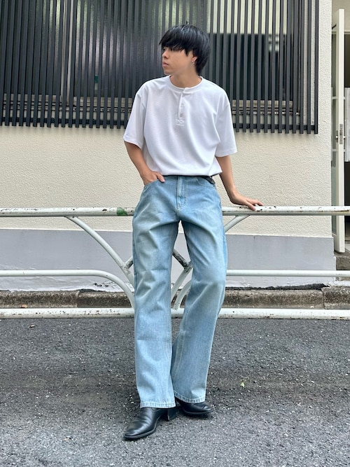 ワッフルヘンリーネックTEE