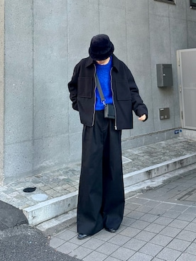 「アウターコーデ」｜「アイテム（スラックス）」を使った、koheyさん（メンズ・176cm）の秋コーディネート