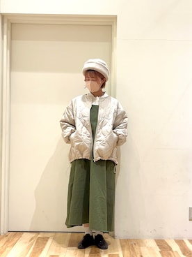 「レースアップシューズ」｜「アイテム（ブルゾン）」を使った、きしもとさん（レディース・155cm）の秋コーディネート
