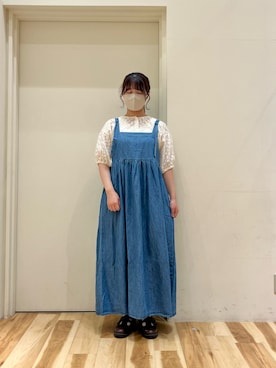 「刺繍」｜「アイテム（その他シューズ）」を使った、きしもとさん（レディース・155cm）の夏コーディネート