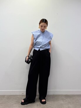 「GALLEST（ギャレスト）のアイテム（ハンドバッグ）」を使った、AYANOさん（レディース・160cm）の夏コーディネート