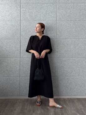 「GALLEST（ギャレスト）の◆【The Bagmati】フリンジバッグ（ハンドバッグ）」を使った、AYANOさん（レディース・160cm）の夏コーディネート