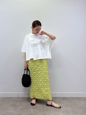 「GALLEST（ギャレスト）の◆【The Bagmati】フリンジバッグ（ハンドバッグ）」を使った、AYANOさん（レディース・160cm）の夏コーディネート