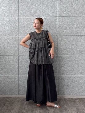 「GALLEST（ギャレスト）のアイテム（ハンドバッグ）」を使った、AYANOさん（レディース・160cm）の夏コーディネート