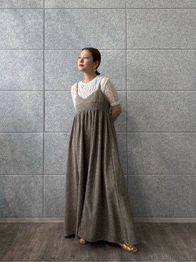 「GALLEST（ギャレスト）の◆【The Bagmati】フリンジバッグ（ハンドバッグ）」を使った、AYANOさん（レディース・160cm）の夏コーディネート