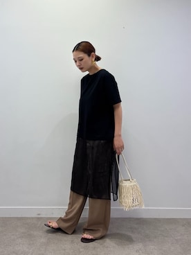 「GALLEST（ギャレスト）の◆【The Bagmati】フリンジバッグ（ハンドバッグ）」を使った、AYANOさん（レディース・160cm）の夏コーディネート